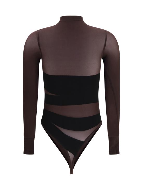 26FW 월포드 바디수트 티셔츠 77129 8372 BROWN - WOLFORD