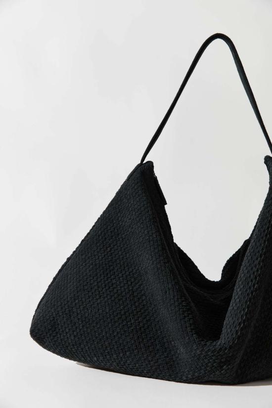  세인트아그니 가방 세인트 아그니 스웨이드 우븐 호보 백 워시드 블랙 - ST.AGNI
