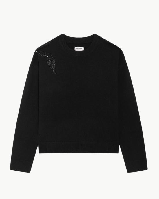  자딕앤볼테르 스웨터 Zadig & Voltaire Markuz 임벨리시드  블랙
