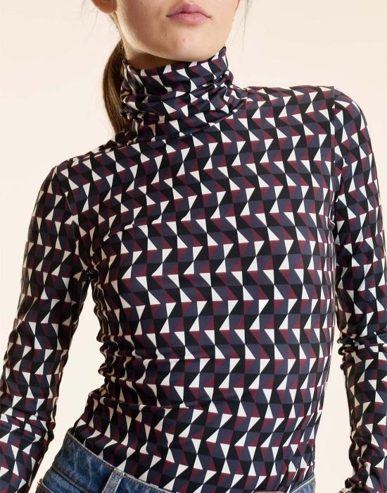  신시아 로리 터틀넥 신시아 로울리 더 퍼펙트 레이어  탑 지오멀 - CYNTHIA ROWLEY