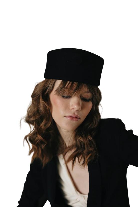  Gigi Burris 모자 지지 버리스 로렌 필박스 햇 블랙 - OTHER BRANDS