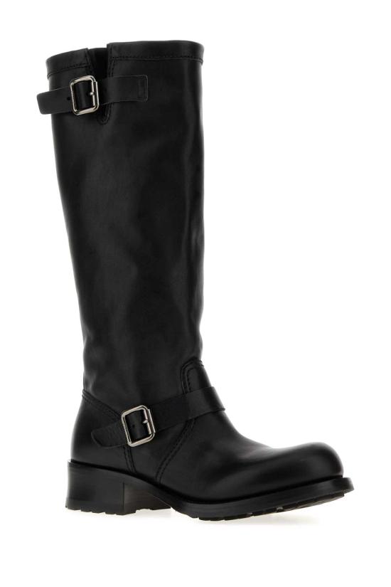 26FW 프라다 더블 버클 레더 부츠 1W412OF040V69 F0002 Black - PRADA