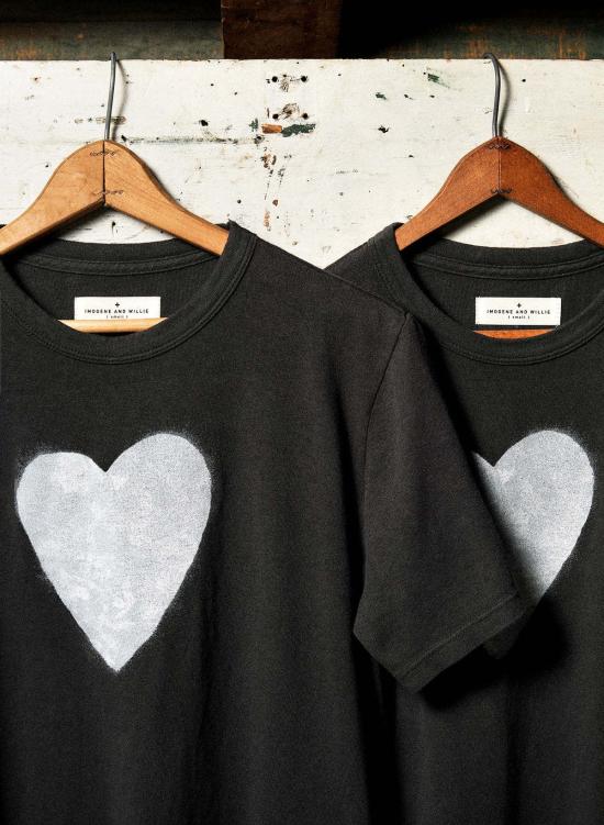  Imogene + Willie 반팔 티셔츠 이모진 + 윌리 "하트" 티셔츠 - OTHER BRANDS