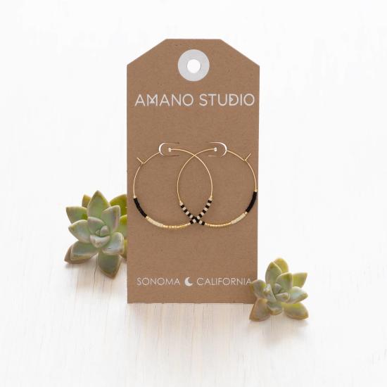  아마노 스튜디오 이어링 일본산 시드 비즈 후프 - AMANO STUDIO