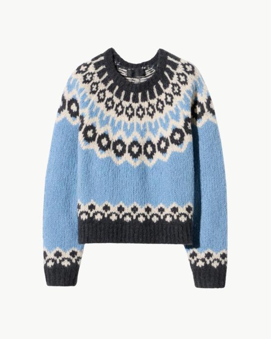  닐리로탄 스웨터 Nili Lotan Isaline Fair Isle  Iceberg Blue