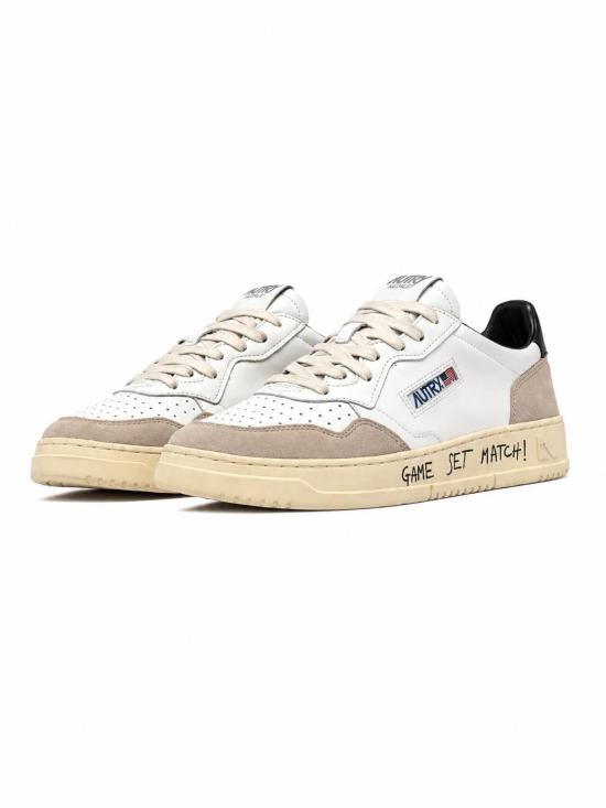 26FW 오트리 메달리스트 로우 스니커즈 AULMMA 04 MATCH SUEDE WHT BLACK - AUTRY