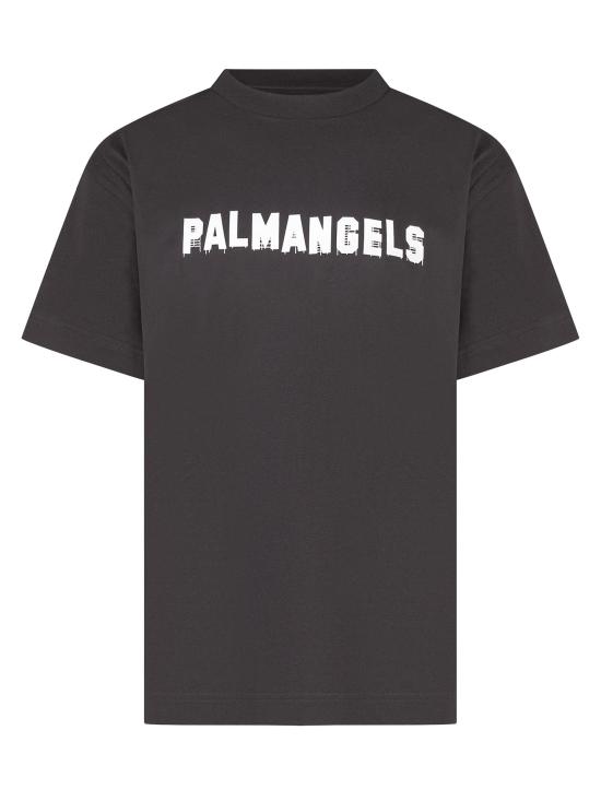 26FW 팜앤젤스 반팔 티셔츠 PAMAA01W26JR18 1003 BLACK OFF WHITE