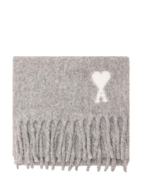 26FW 아미 알파카 아미 드 꾀흐 스카프 USF673AW0004 095 ASH GREY - AMI