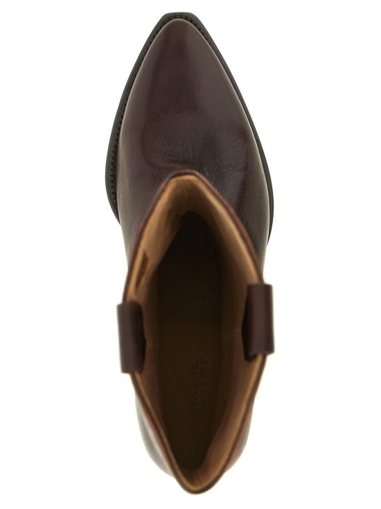 26FW 이자벨마랑 두에르토 텍스쳐드 레더 힐 웨스턴 부츠 BO0003FAD3A33S50MY Brown - ISABEL MARANT