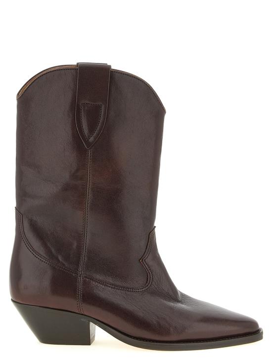 26FW 이자벨마랑 두에르토 텍스쳐드 레더 힐 웨스턴 부츠 BO0003FAD3A33S50MY Brown