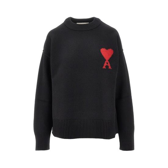 26FW 아미 빅 하트 울 크루넥 스웨터 UKS838018 Black