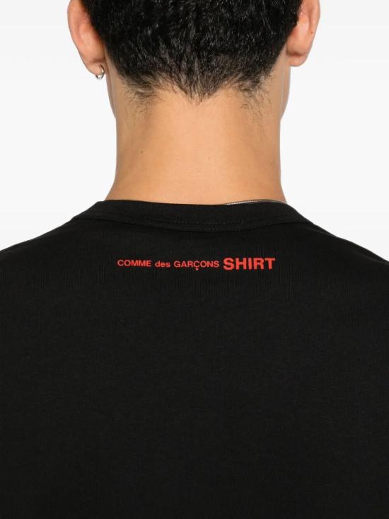 26FW 꼼데가르송 반팔 티셔츠 FR T007 W26 1 BLACK RED - COMME DES GARCONS