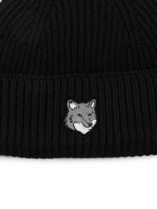 26FW 메종키츠네 폭스 헤드 라지 비니 PM06112KT1022 P199 BLACK - MAISON KITSUNE