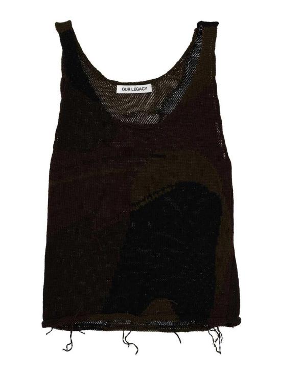 26SS 아워레가시 민소매 티셔츠 W2263SOCAMOCOTTONRAFIA BROWN