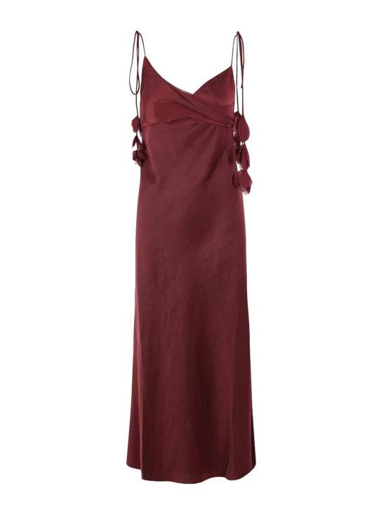 26SS 셀프 포트레이트 롱 원피스 RS26218MBUBURGUNDY Dark Red