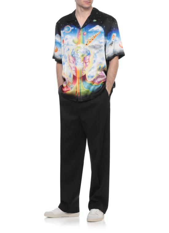 26SS 카사블랑카 셔츠 MSP26SH00307SILK SATIN Black - CASABLANCA