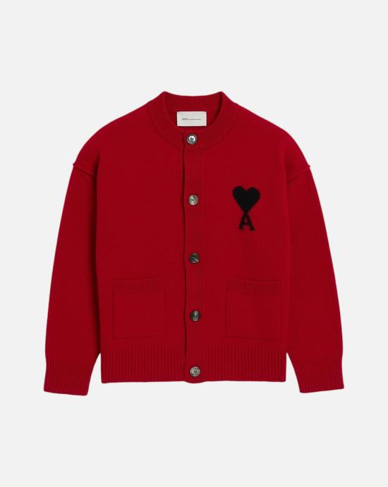  아미 ADC 크루넥 가디건 UKC368018 A252 RUBY RED BLACK