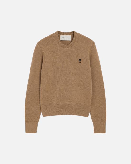  아미 ADC 자수 크루넥 스웨터 FKS826001 A335 HEATHER Camel black