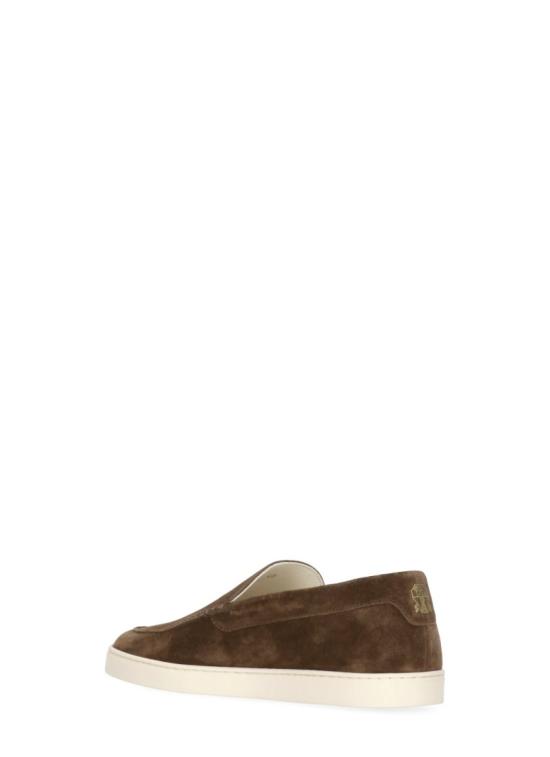 26SS 브루넬로 쿠치넬리 로퍼 스타일 셰브런 패턴 스웨이드 스니커즈 MZUHVSP335C7959 Brown - BRUNELLO CUCINELLI