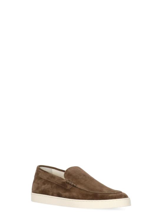 26SS 브루넬로 쿠치넬리 로퍼 스타일 셰브런 패턴 스웨이드 스니커즈 MZUHVSP335C7959 Brown - BRUNELLO CUCINELLI