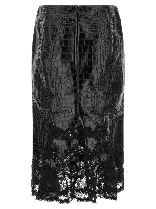 26FW 에르마노 설비노 미디 스커트 D492O766APKIJ95708 Black - ERMANNO SCERVINO