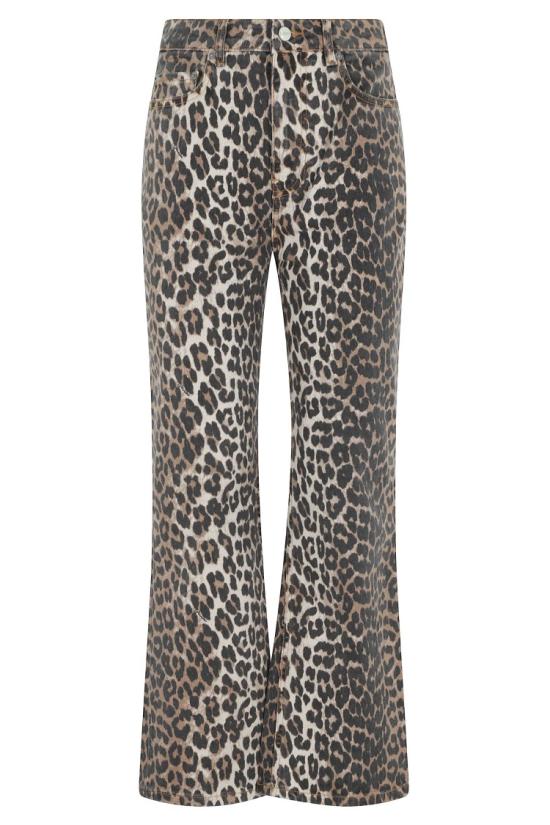 26SS 가니 레오파드 플레어 크롭 J1059 098 Multicolor