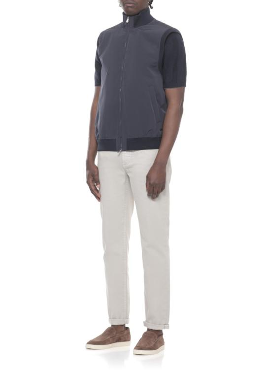 26SS 브루넬로 쿠치넬리 가공 나일론 웨이스트코트 MM4796584CIR70 Blue - BRUNELLO CUCINELLI