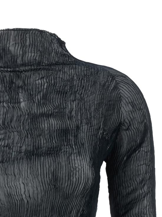 26FW 이세이 미야케 니트웨어 쉬폰 트위스트 1 스웨터 및 가디건 블랙 - ISSEY MIYAKE
