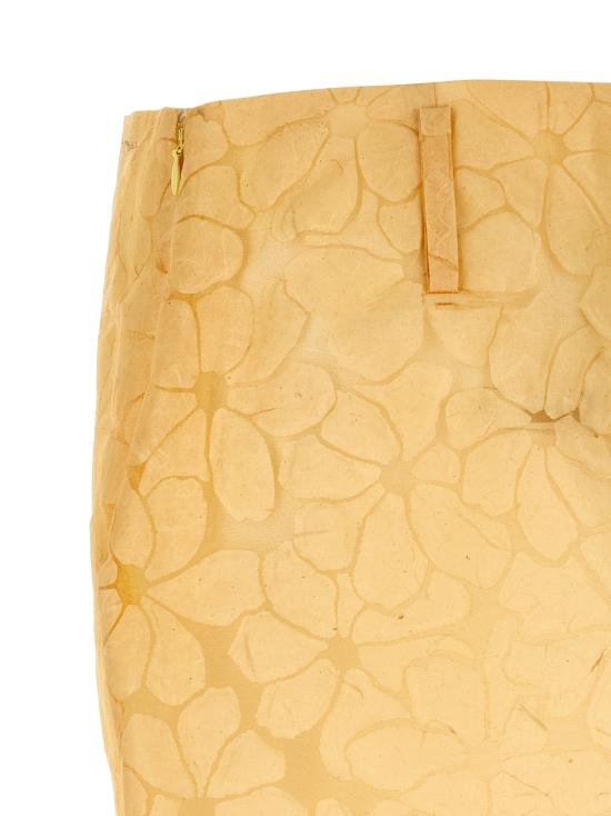 26FW 마르니 미디 스커트 꽃무늬가 있는 일자 , 노란색 - MARNI