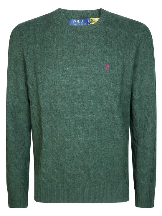 26FW 폴로 랄프로렌 케이블 니트 스웨터 710876762507 LODGEPOLEPINEHEATHER VERDE