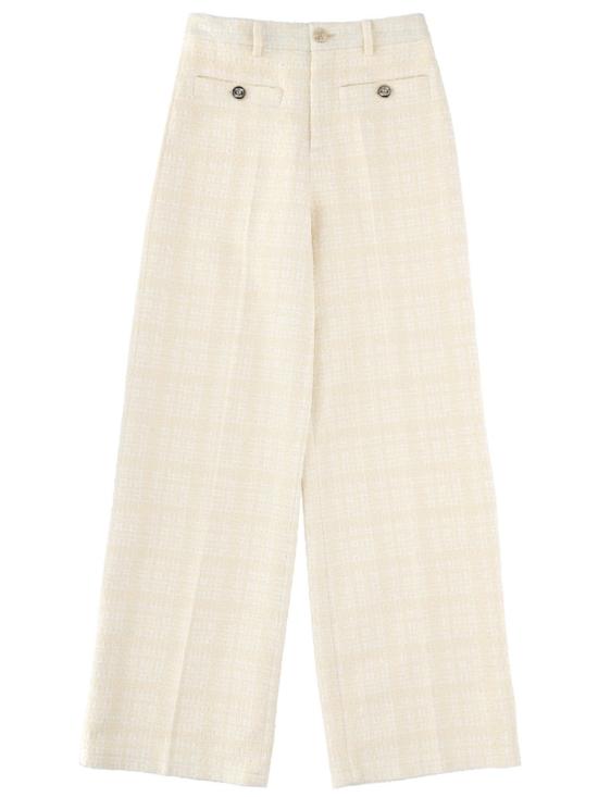 26SS 구찌 체크 코튼 트위드 팬츠 856087 ZAUB69777 BEIGE
