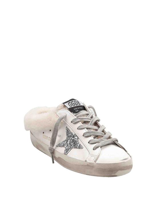 26FW 골든구스 슈퍼스타 사봇 시어링 라이닝 글리터 스타 스니커즈 뮬 GWF00110F00712610224 White - GOLDEN GOOSE