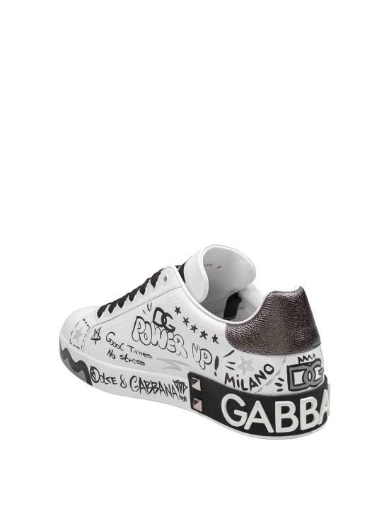 26FW 돌체앤가바나 포르토피노 카프스킨 스니커즈 CS2466A0986HN6GJ BLACK - DOLCE & GABBANA