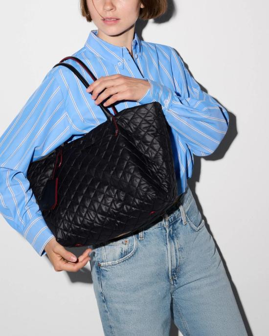  엠지 월리스 토트백 Mz Wallace Small Metro Daily Tote Black - MZ WALLACE