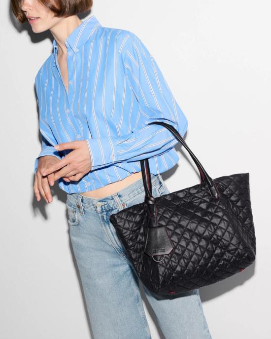  엠지 월리스 토트백 Mz Wallace Small Metro Daily Tote Black - MZ WALLACE