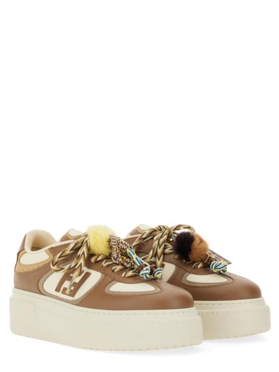 25FW 펜디 매치 소프트 레더 로우탑 스니커즈 8E8721 AY9NF1TO6 BEIGE - FENDI