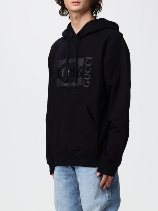 26SS 구찌 프린트 디테일 코튼 저지 스웨트셔츠 855976 XJHNH 1152 Black - GUCCI