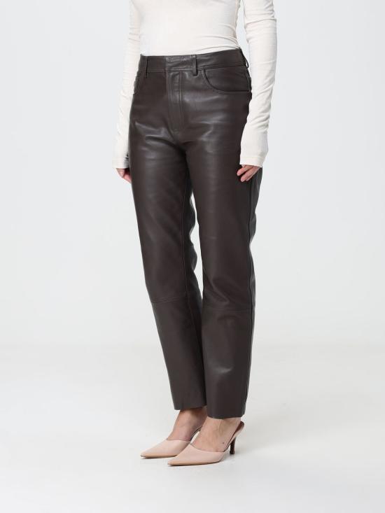 26FW 알베르타 페레티 가죽 팬츠 37086690 92 Brown - ALBERTA FERRETTI