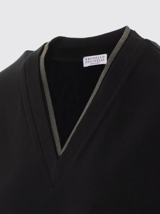 26FW 브루넬로 쿠치넬리 탑 M0T18BD222 C101 Black - BRUNELLO CUCINELLI