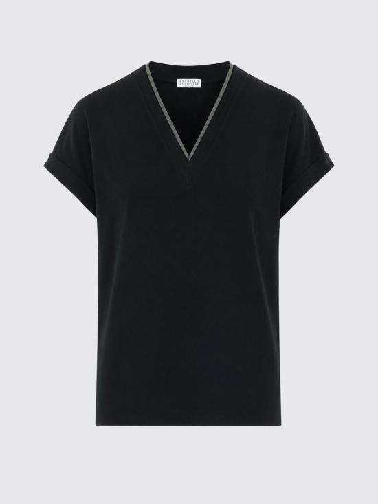 26FW 브루넬로 쿠치넬리 탑 M0T18BD222 C101 Black - BRUNELLO CUCINELLI