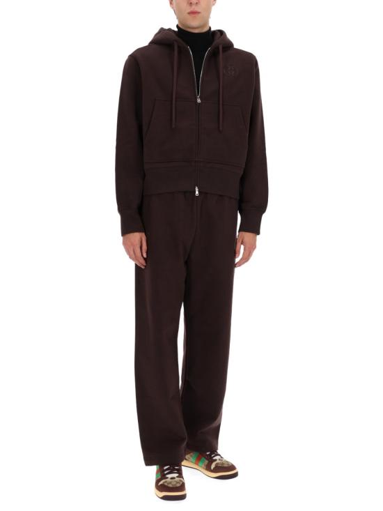 25FW 구찌 브러시드 코튼 저지 조깅 팬츠 848724 XJHKH2093 BROWN - GUCCI