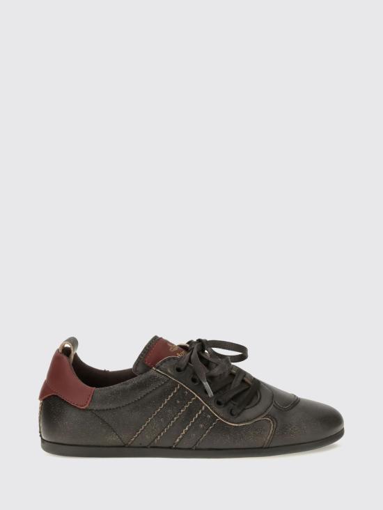 26FW 비비안웨스트우드 Plimsoll 드렁큰 ORB 자수 레더 스니커즈 75020066WL00FC P410 Black