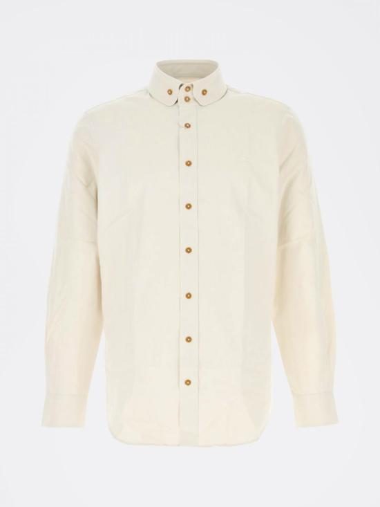 26FW 비비안웨스트우드 크랄 자카드 긴팔 셔츠 24010005W01PI A413 Beige - VIVIENNE WESTWOOD
