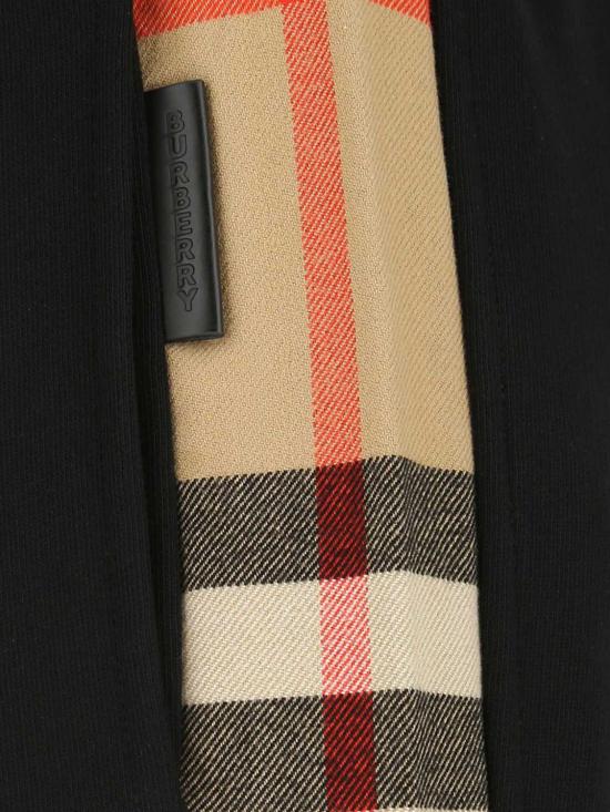 26FW 버버리 체크 트림 코튼 조깅 팬츠 8059066 Black - BURBERRY