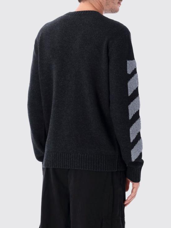 26FW 오프화이트 스웨터 OMHE087F26KNI002 010 Charcoal - OFF WHITE