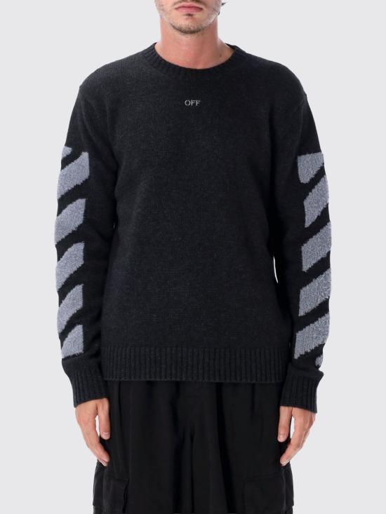 26FW 오프화이트 스웨터 OMHE087F26KNI002 010 Charcoal