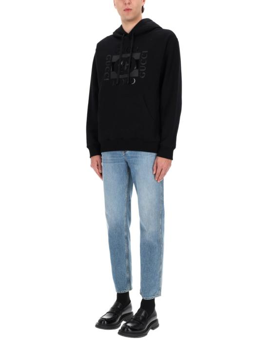 26SS 구찌 프린트 디테일 코튼 저지 스웨트셔츠 855976 XJHNH1152 BLACK - GUCCI