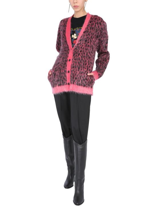  생로랑 레오파드 니트 가디건 633897 YATA25860 PINK - SAINT LAURENT