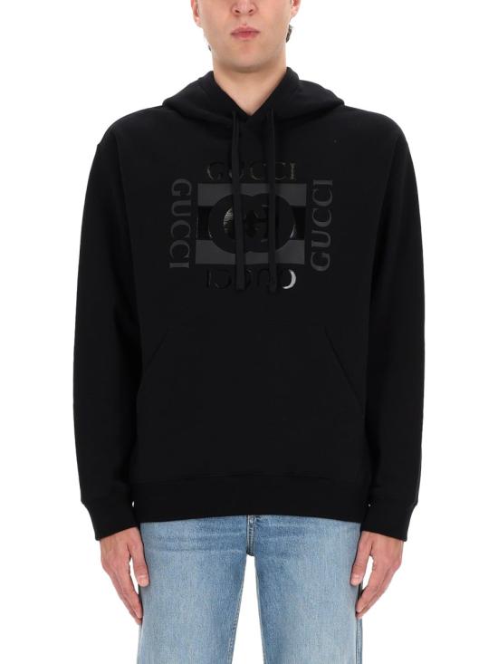 26SS 구찌 프린트 디테일 코튼 저지 스웨트셔츠 855976 XJHNH1152 BLACK - GUCCI