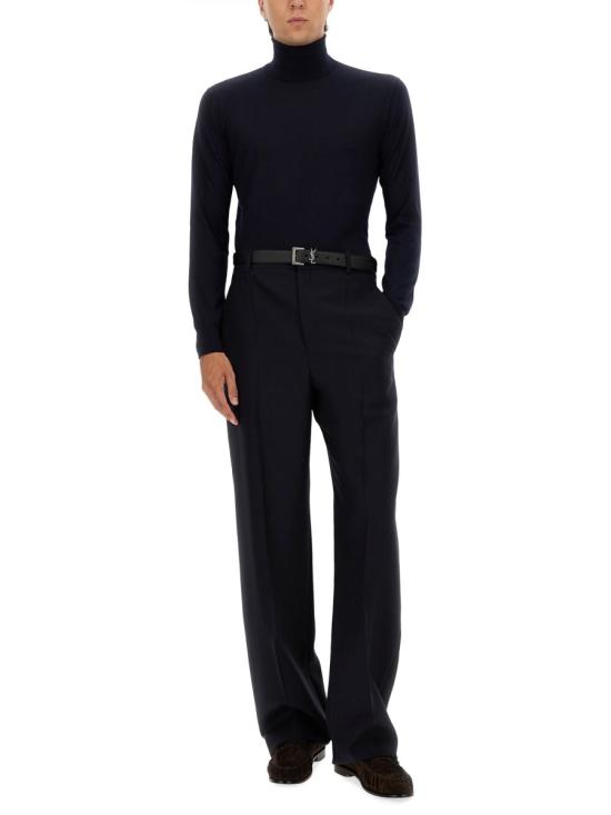 25FW 생로랑 울 스트레이트 팬츠 844153 Y5K324140 BLUE - SAINT LAURENT